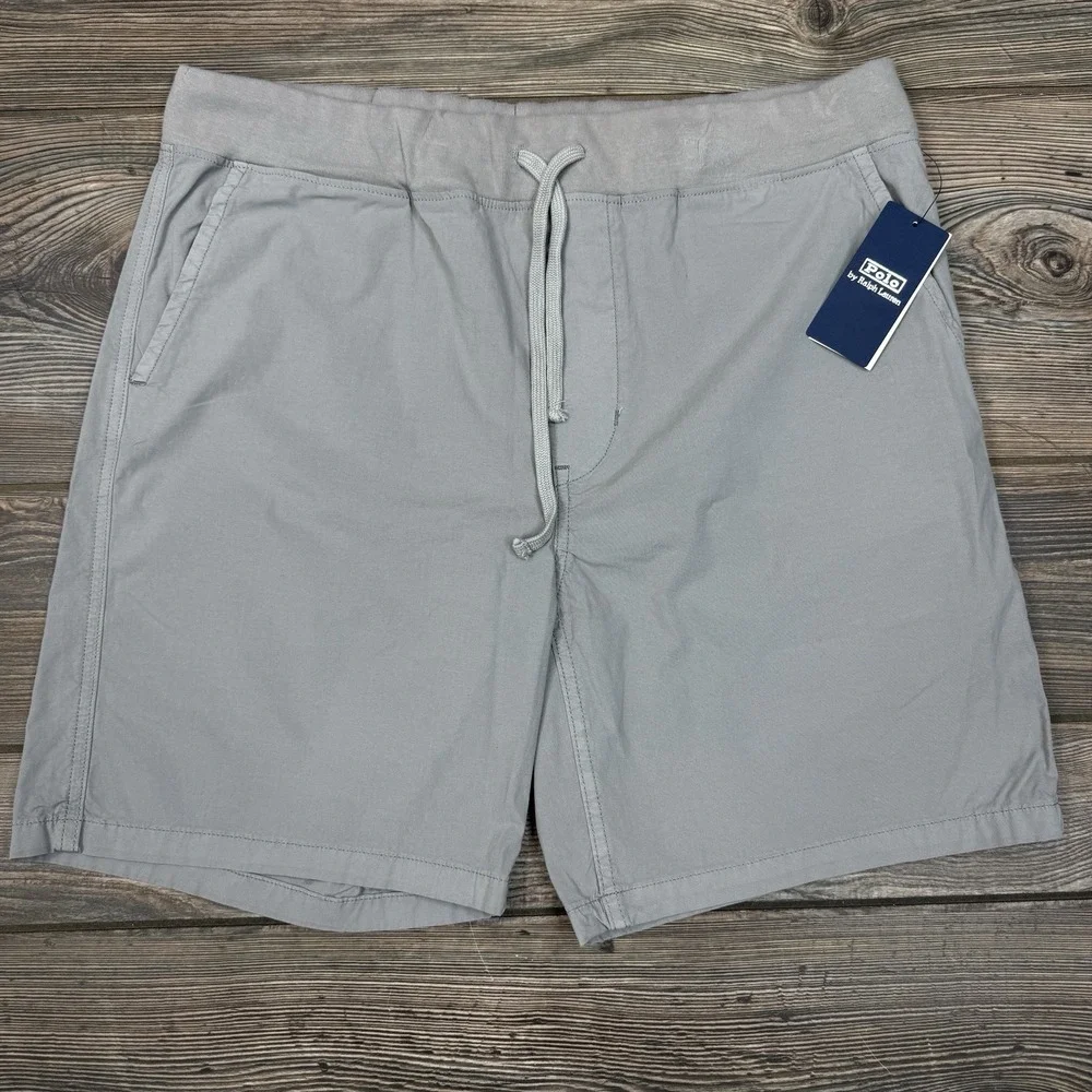 Polo Ralph Lauren Men's Relaxed Fit Woven Shorts Drawstring Gray Size Medium NWT